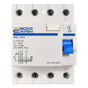Выключатель дифференциального тока (УЗО) ПЗВ-2001 4P 100А 100мА, АСКО-УКРЕМ мини-фото