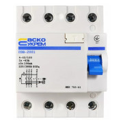 Выключатель дифференциального тока (УЗО) ПЗВ-2001 4P 63А 100мА, АСКО-УКРЕМ мини-фото