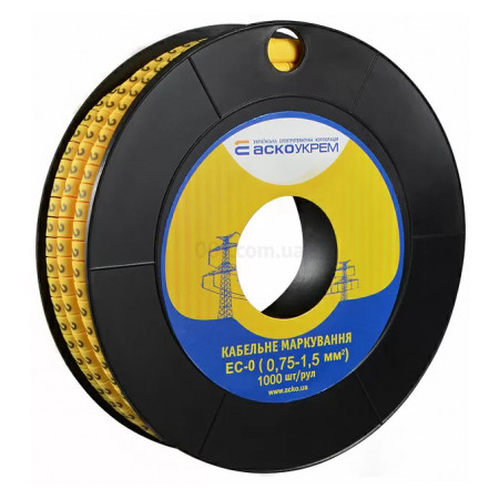Маркування ЕС-0 для кабелю 0,75-1,5 мм² символ «2» (рулон 1000 шт.), АСКО-УКРЕМ (A0150080020) фото