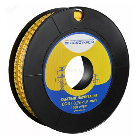Маркування ЕС-0 для кабелю 0,75-1,5 мм² символ «3» (рулон 1000 шт.), АСКО-УКРЕМ (A0150080024) фото