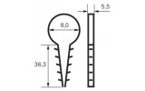 Габаритные размеры крепежа«ёлочка» для провода круглого ∅8 мм АСКО-УКРЕМ изображение