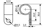 Габаритные размеры кабельных скоб тип 1/2R АСКО-УКРЕМ изображение