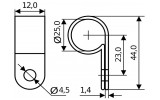Габаритные размеры кабельных скоб тип 1R АСКО-УКРЕМ изображение