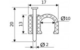 Габаритні розміри круглих кабельних скоб (10 мм) АСКО-УКРЕМ зображення