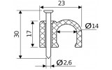 Габаритні розміри круглих кабельних скоб (14 мм) АСКО-УКРЕМ зображення