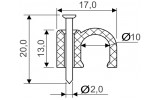 Габаритные размеры круглых кабельных скоб (10 мм) ECOHOME АСКО-УКРЕМ изображение