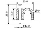 Габаритные размеры круглых кабельных скоб (14 мм) ECOHOME АСКО-УКРЕМ изображение