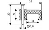 Габаритні розміри плоских кабельних скоб (10 мм) АСКО-УКРЕМ зображення