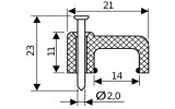 Габаритні розміри плоских кабельних скоб (14 мм) АСКО-УКРЕМ зображення