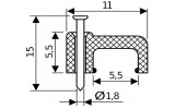 Габаритные размеры плоских кабельных скоб (6 мм) АСКО-УКРЕМ изображение