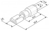Габаритні розміри плоского конектора з частковою ізоляцією АСКО-УКРЕМ FDD1.25-110 зображення
