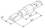 Габаритні розміри плоского конектора з частковою ізоляцією АСКО-УКРЕМ FDD1.25-187 зображення
