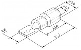 Габаритні розміри плоского конектора з частковою ізоляцією АСКО-УКРЕМ MDD1.25-110 зображення