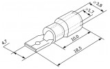 Габаритные размеры плоского коннектора с частичной изоляцией АСКО-УКРЕМ MDD1.25-187 изображение