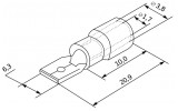 Габаритні розміри плоского конектора з частковою ізоляцією АСКО-УКРЕМ MDD1.25-250 зображення