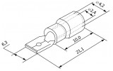 Габаритні розміри плоского конектора з частковою ізоляцією АСКО-УКРЕМ MDD2-250 зображення