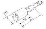 Габаритні розміри циліндричного конектора в ізоляції АСКО-УКРЕМ FRD 1.25-156 зображення