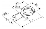Габаритные размеры наконечника кольцевого без изоляции АСКО-УКРЕМ RNB 2-3.2 изображение