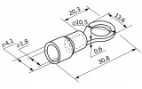 Габаритні розміри наконечника кільцевого в ізоляції АСКО-УКРЕМ RV 1.25-10 зображення