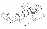 Габаритні розміри наконечника кільцевого в ізоляції АСКО-УКРЕМ RV 1.25-3.7 зображення