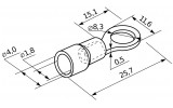 Габаритні розміри наконечника кільцевого в ізоляції АСКО-УКРЕМ RV 1.25-8 зображення