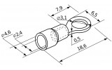 Габаритні розміри наконечника кільцевого в ізоляції АСКО-УКРЕМ RV 2-3.2 зображення