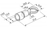 Габаритные размеры наконечника кольцевого в изоляции АСКО-УКРЕМ RV 2-6 изображение