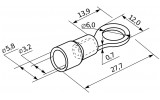 Габаритные размеры наконечника кольцевого в изоляции АСКО-УКРЕМ RV 3.5-6 изображение