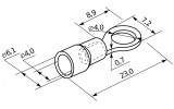Габаритні розміри наконечника кільцевого в ізоляції АСКО-УКРЕМ RV 5.5-4 зображення