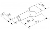 Габаритные размеры наконечника трубчатого для двух проводов в изоляции АСКО-УКРЕМ ТЕ 0.5-08 изображение