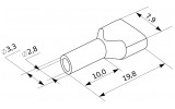 Габаритні розміри наконечника трубчастого для двох проводів в ізоляції АСКО-УКРЕМ ТЕ 2.5-10 зображення