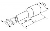 Габаритні розміри наконечника трубчастого в ізоляції АСКО-УКРЕМ Е0506 (НТ 0.5-06) зображення