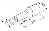 Габаритные размеры наконечника трубчатого в изоляции АСКО-УКРЕМ Е1010 (НТ 1.0-10) изображение