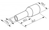 Габаритные размеры наконечника трубчатого в изоляции АСКО-УКРЕМ Е16-12 (НТ 16.0-12) изображение