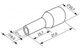 Габаритные размеры наконечника трубчатого в изоляции АСКО-УКРЕМ Е25-16 (НТ 25.0-16) изображение