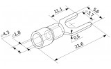 Габаритные размеры вилочного наконечника в изоляции АСКО-УКРЕМ SV 1.25-3.7 изображение