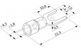 Габаритні розміри вилкового наконечника в ізоляції АСКО-УКРЕМ SV 1.25-4 зображення