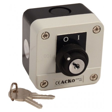 Пост кнопковий одномісний перемикач на 2 положення (перемикання ключем) XAL-B134, АСКО-УКРЕМ (A0140020020) фото