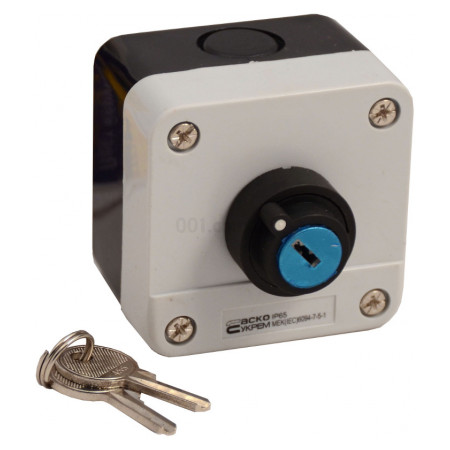 Пост кнопковий одномісний перемикач на 2 положення (перемикання ключем) XAL-B144, АСКО-УКРЕМ (A0140020015) фото