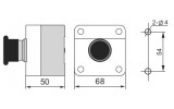 Габаритні розміри одномісних кнопкових постів XAL-B1 (XAL-J1) АСКО-УКРЕМ зображення
