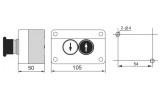 Габаритные размеры двухместных кнопочных постов XAL-B2 АСКО-УКРЕМ изображение