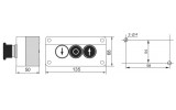 Габаритні розміри тримісних кнопкових постів XAL-B3 АСКО-УКРЕМ зображення