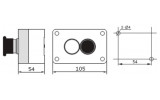 Габаритні розміри двомісних кнопкових постів XAL-D2 АСКО-УКРЕМ зображення