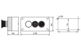 Габаритні розміри тримісних кнопкових постів XAL-D3 АСКО-УКРЕМ зображення