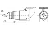 Габаритні розміри переносного гнізда ГП 32А/5 (225) АСКО-УКРЕМ зображення