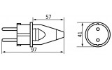 Габаритні розміри переносної вилки ВП 16А/2 (012) АСКО-УКРЕМ зображення