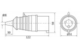 Габаритные размеры переносной вилки ВП 16А/3 (013) АСКО-УКРЕМ изображение