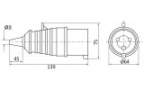 Габаритные размеры переносной вилки ВП 32А/4 (024) АСКО-УКРЕМ изображение