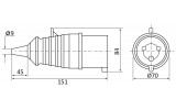 Габаритные размеры переносной вилки ВП 32А/5 (025) АСКО-УКРЕМ изображение
