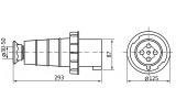 Габаритные размеры переносной вилки ВП 125А/4 (044) АСКО-УКРЕМ изображение
